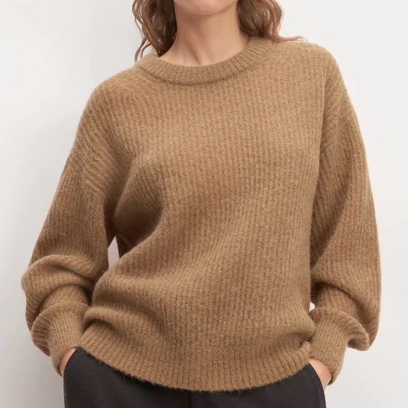 Everlane Sweaters - Everlane Cocoon Crew Alpaca Sweater Tigers Eye Toffee Camel Tan Brown Small